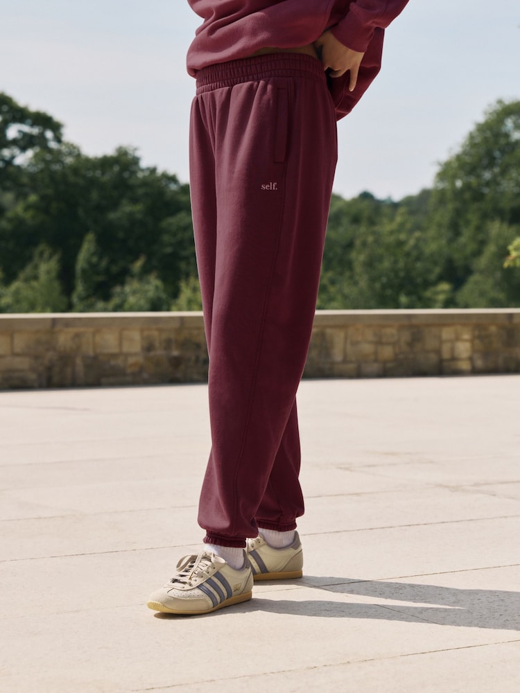 Berry Red Cuffed Joggers - Image 1 of 9