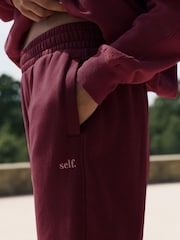Berry Red Cuffed Joggers - Image 3 of 9