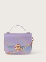 Monsoon Purple Mini Rainbow Satchel Bag - Image 1 of 4