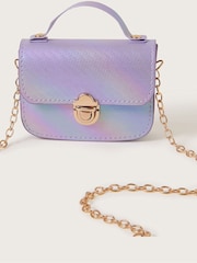 Monsoon Purple Mini Rainbow Satchel Bag - Image 3 of 4