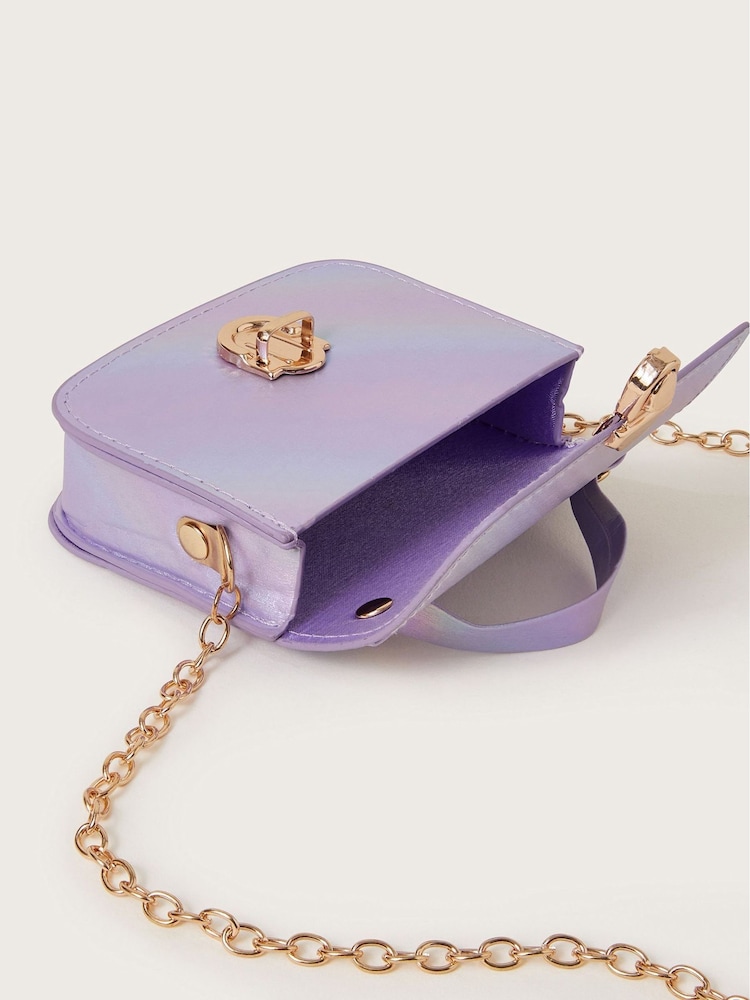 Monsoon Purple Mini Rainbow Satchel Bag - Image 4 of 4