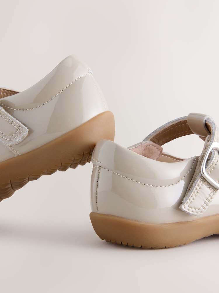 Mocha Brown Wide Fit (G) First Walker T-Bar Touch Fastening Shoes - Image 5 of 5