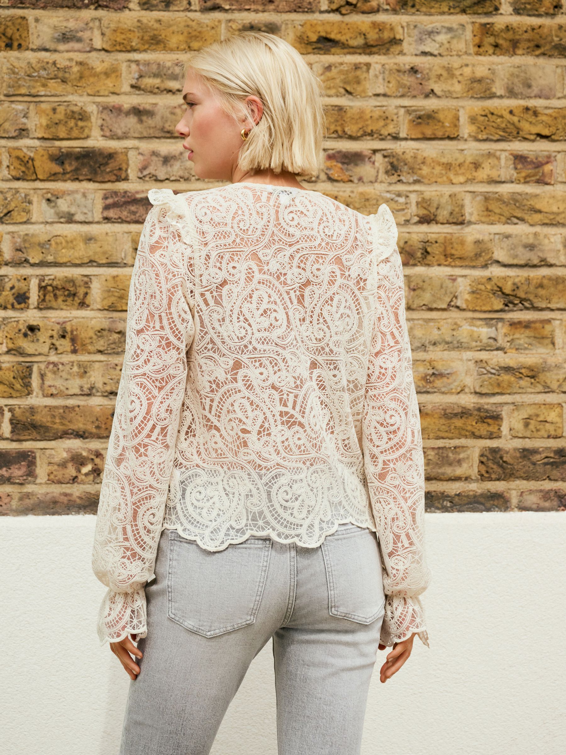 Buy Ecru Paisley Lace V-Neck Blouse from Next Australia
