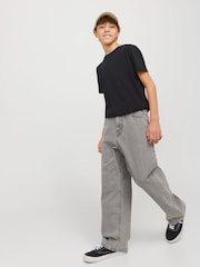 JACK & JONES Junior Grey Alex Baggy Fit Jeans - Image 3 of 7