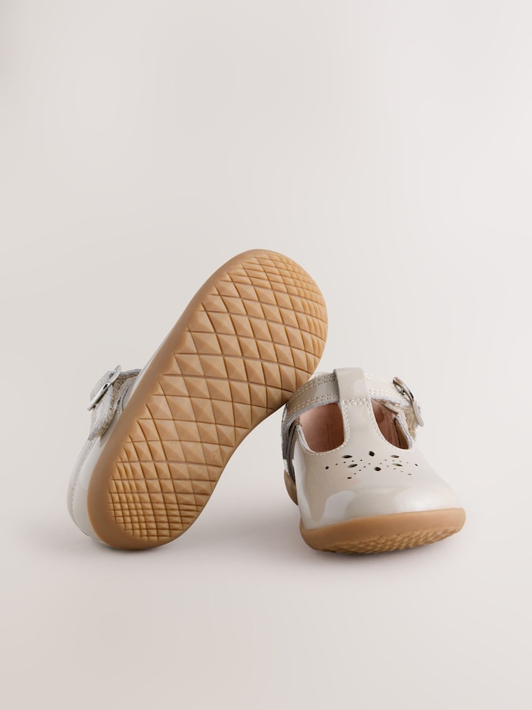 Mocha Brown Standard Fit (F) First Walker T-Bar Touch Fastening Shoes - Image 5 of 5