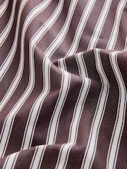 Chocolate Brown Stripe Oversized Long Sleeve Boyfriend Shirt - Image 9 of 9