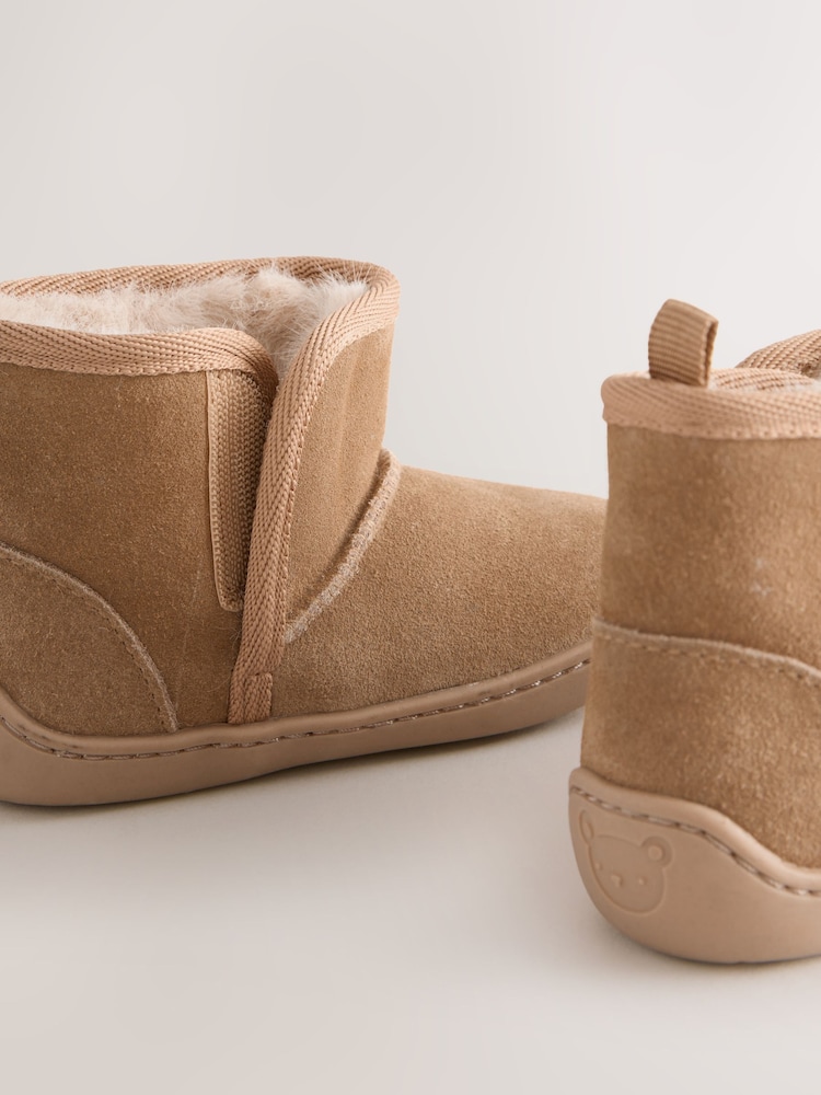 Tan Brown First Walker Suede Pull On Boots - Image 6 of 6