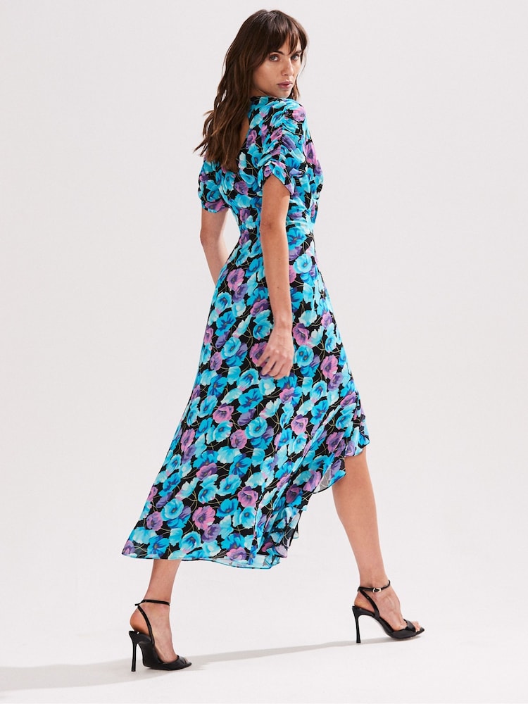 Ro&Zo Floral Frill Front Midi Dress - Image 2 of 4