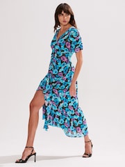 Ro&Zo Floral Frill Front Midi Dress - Image 3 of 4