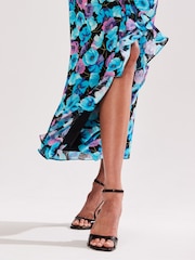 Ro&Zo Floral Frill Front Midi Dress - Image 4 of 4