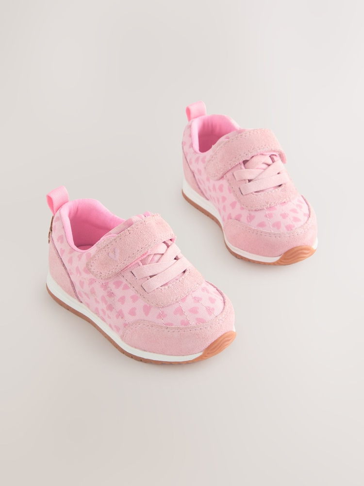 Pink/Red Standard Fit (F) First Walker Trainers - Image 1 of 5