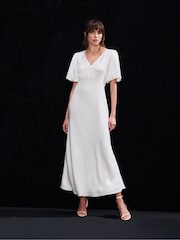 Ro&Zo White Tie Back Maxi Dress - Image 1 of 4