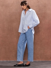 Ro&Zo Blue Stripe Pocket 100% Cotton Shirt - Image 3 of 5