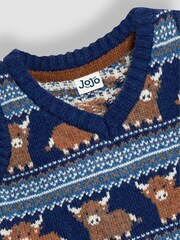 JoJo Maman Bébé Light Blue Fair Isle Tank Top - Image 3 of 3