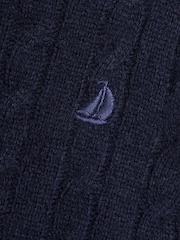 JoJo Maman Bébé Blue Classic Cable Jumper - Image 3 of 3