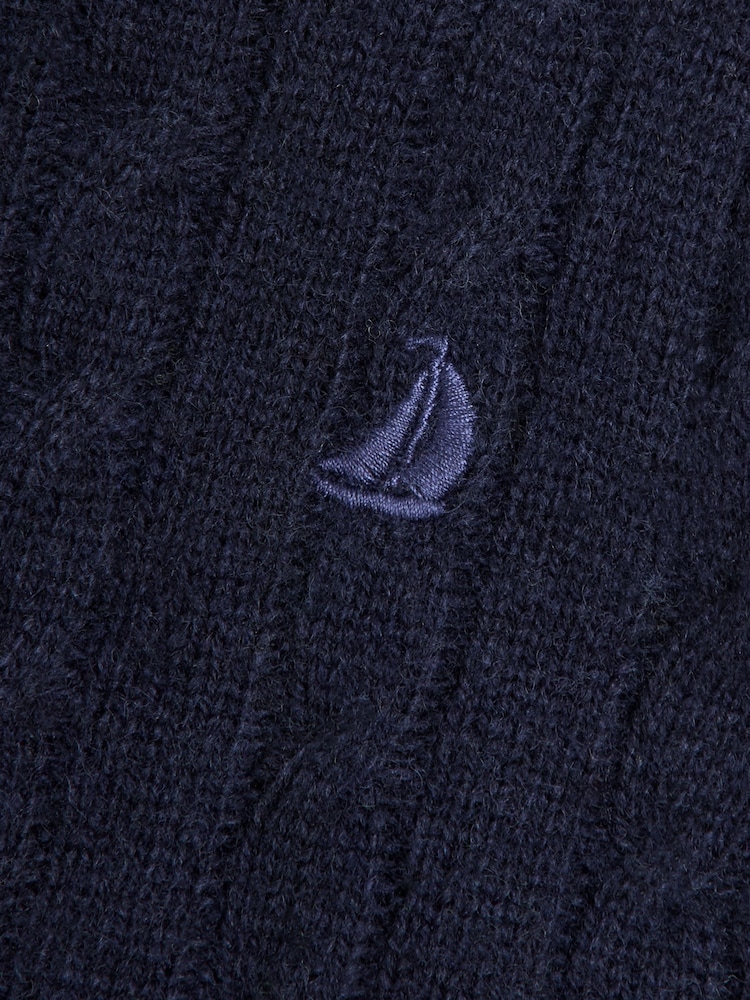 JoJo Maman Bébé Blue Classic Cable Jumper - Image 3 of 3
