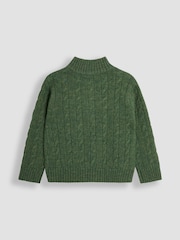 JoJo Maman Bébé Green Classic Cable Half Zip Jumper - Image 2 of 3