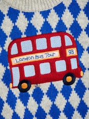 JoJo Maman Bébé Blue Appliqué Jumper - Image 3 of 3