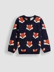 JoJo Maman Bébé Blue Intarsia Jumper - Image 1 of 3