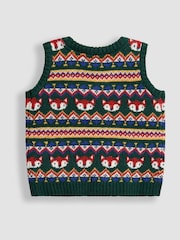 JoJo Maman Bébé Green Fair Isle Tank Top - Image 3 of 3
