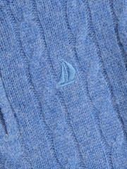 JoJo Maman Bébé Blue Classic Cable Half Zip Jumper - Image 3 of 3