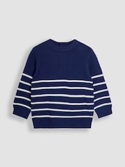 JoJo Maman Bébé Blue Classic Stripe Jumper - Image 1 of 3