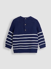JoJo Maman Bébé Blue Classic Stripe Jumper - Image 3 of 3
