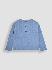 JoJo Maman Bébé Light Blue Classic Cable Jumper - Image 2 of 3