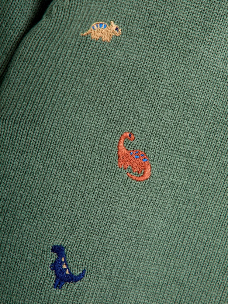 JoJo Maman Bébé Green Embroidered Jumper - Image 3 of 3