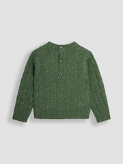 JoJo Maman Bébé Green Classic Cable Jumper - Image 2 of 3