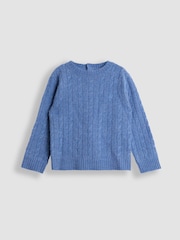 JoJo Maman Bébé Navy Blue Classic Cable Jumper - Image 1 of 3