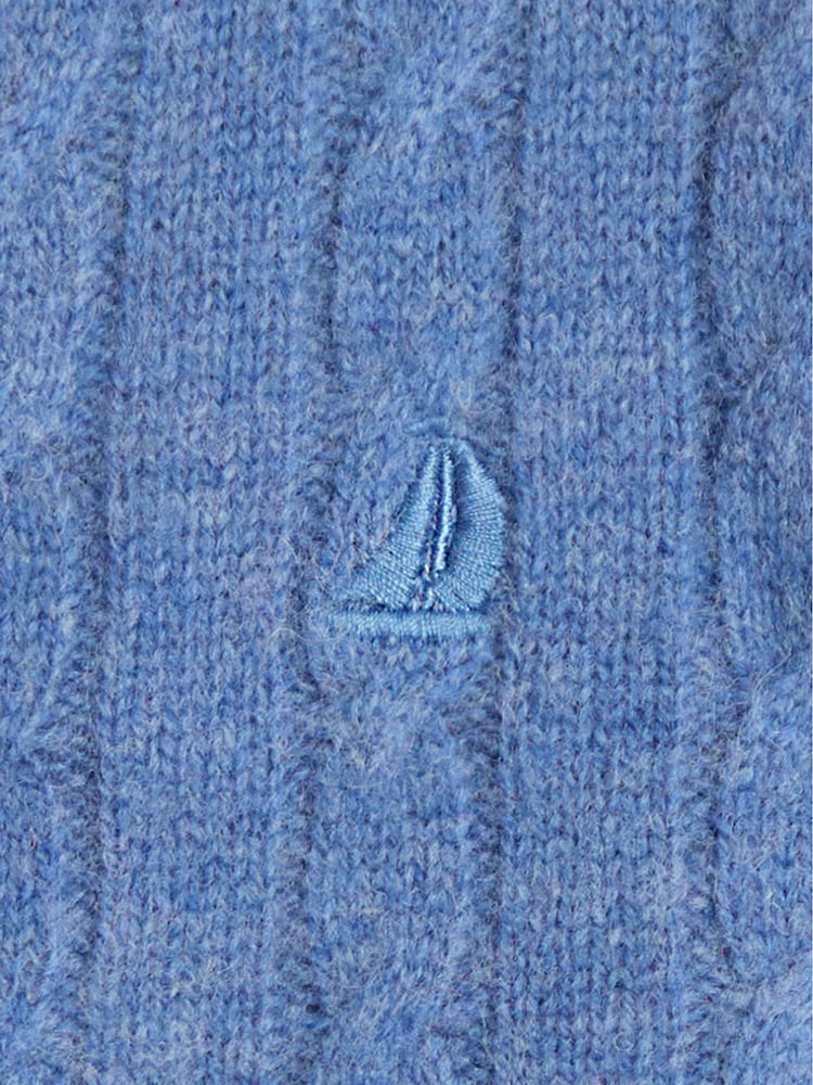 JoJo Maman Bébé Navy Blue Classic Cable Jumper - Image 2 of 3