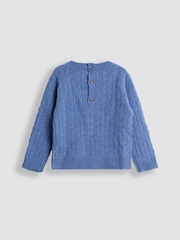 JoJo Maman Bébé Navy Blue Classic Cable Jumper - Image 3 of 3