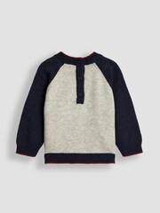 JoJo Maman Bébé Grey Raglan Character Jumper - Image 2 of 3
