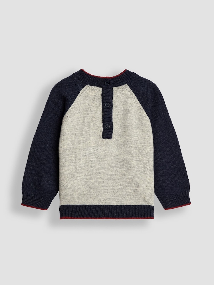 JoJo Maman Bébé Grey Raglan Character Jumper - Image 2 of 3