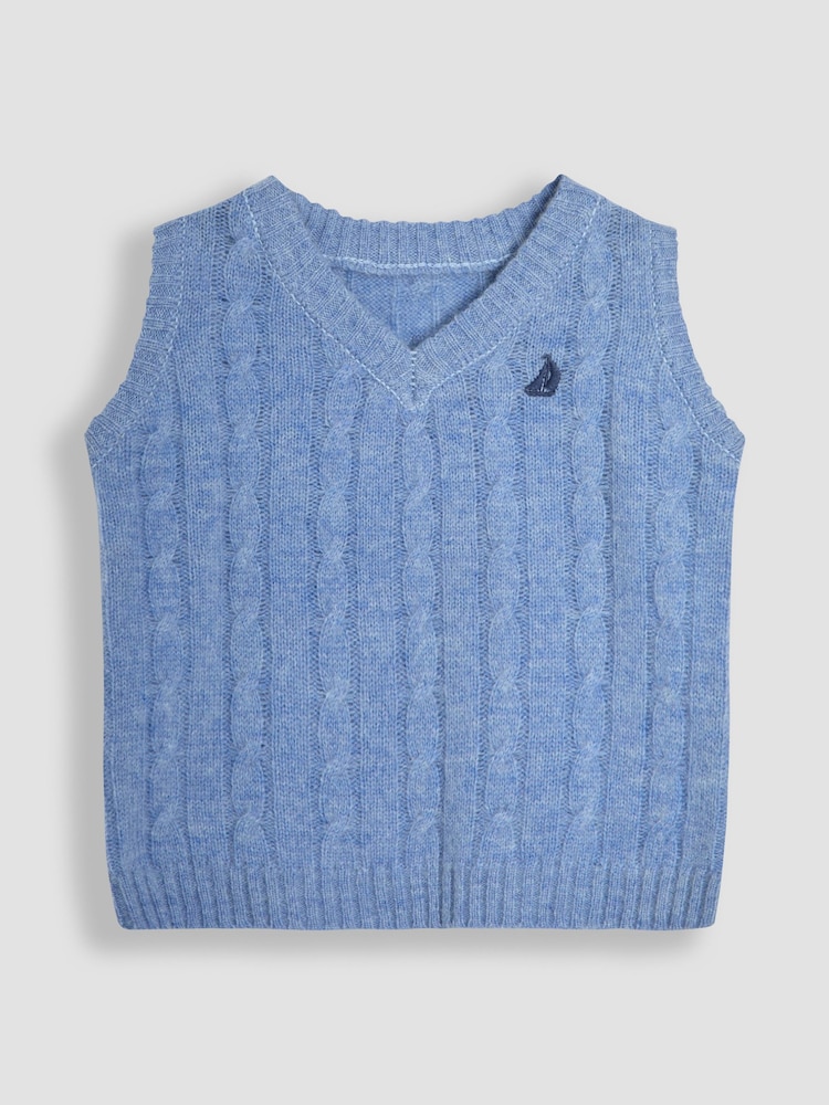JoJo Maman Bébé Blue Classic Cable Tank Top - Image 1 of 3