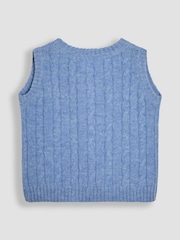 JoJo Maman Bébé Blue Classic Cable Tank Top - Image 2 of 3