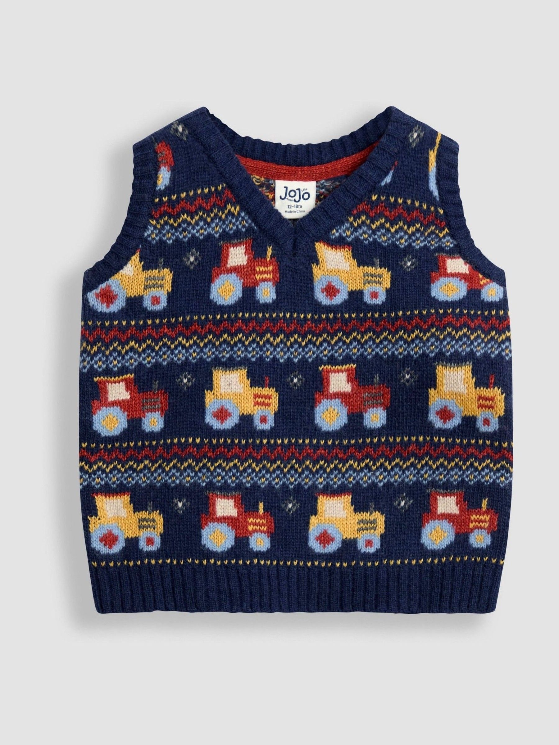 JoJo Maman Bébé Blue Fair Isle Tank Top