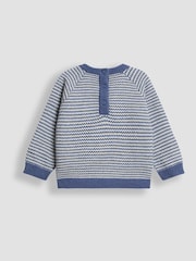 JoJo Maman Bébé Blue Crochet Appliqué Jumper - Image 3 of 3
