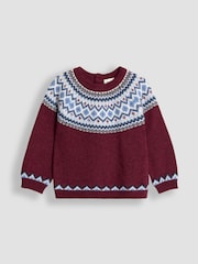 JoJo Maman Bébé Red Fair Isle Jumper - Image 1 of 3