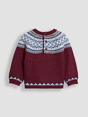 JoJo Maman Bébé Red Fair Isle Jumper - Image 2 of 3