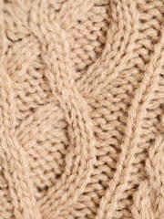 JoJo Maman Bébé Natural Chunky Cable Half Zip Jumper - Image 4 of 4