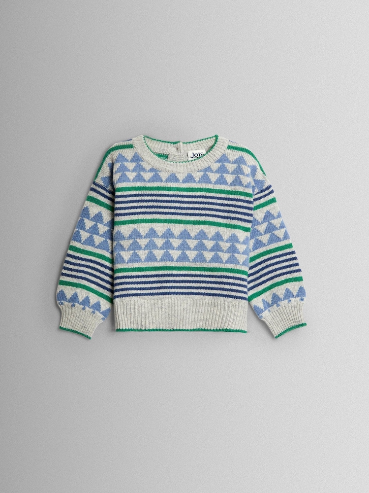 JoJo Maman Bébé Grey Patterned Jumper - Image 1 of 3