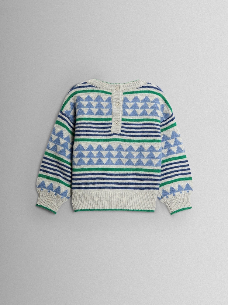 JoJo Maman Bébé Grey Patterned Jumper - Image 3 of 3