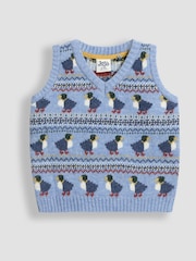 JoJo Maman Bébé Dark Blue Fair Isle Tank Top - Image 1 of 3