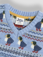 JoJo Maman Bébé Dark Blue Fair Isle Tank Top - Image 2 of 3