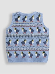 JoJo Maman Bébé Dark Blue Fair Isle Tank Top - Image 3 of 3