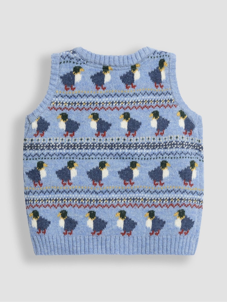 JoJo Maman Bébé Dark Blue Fair Isle Tank Top - Image 3 of 3