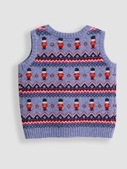 JoJo Maman Bébé Sky Blue Fair Isle Tank Top - Image 3 of 3