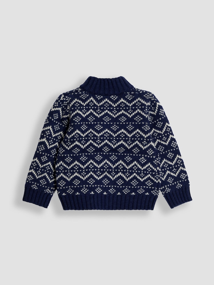 أزرق داكن أزرق - كنزة JoJo Maman Bébé Fair Isle بنصف سحاب محبوكة - صورة 6 من 6 أزرق داكن أزرق - كنزة JoJo Maman Bébé Fair Isle بنصف سحاب محبوكة - صورة 6 من 6